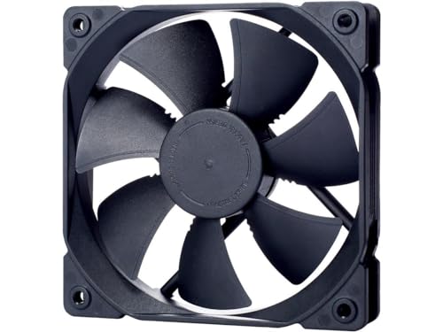 Fractal Design Dynamic X2 GP-12 PWM Computer Fan - Silent Fan - High Airflow – 120x120x25 mm – 2000RPM – FDB-Bearings – Trip Wire - Aerodynamically shaped struts - Black Edition (Single)