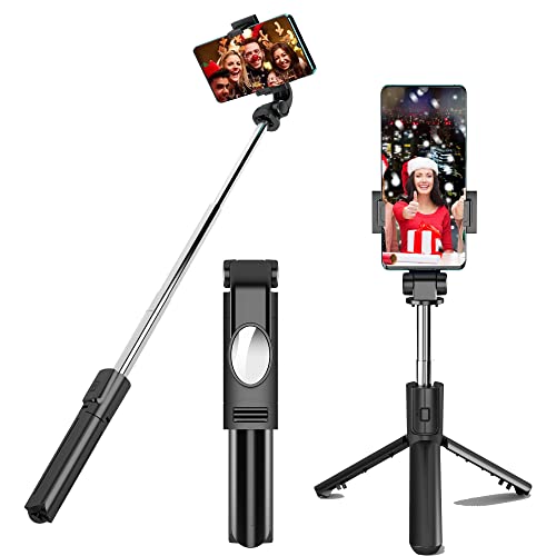 Selfie Stick Tripod with Remote, Mini Phone Tripod Stand, in Wireless  Bluetooth Selfie Stick for iOS And