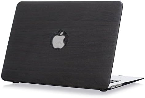 Coldel MacBook Pro 13 Retina Case (No CD-ROM Drive) - Soft PU Leather Coated See Through Hard Protective Case Cover for MacBook Pro 13.3" with Retina display (A1425 / A1502)-Black Wood