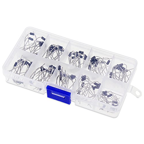OCR 100Pcs Rectifier Diode 10Values Axial Lead Rectifier Diode Assortment Kit