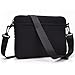 Kroo Tablet Sleeve Messenger Bag with Shoulder Strap Neoprene Protective Cover Case (Classic Black)