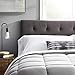 LUCID Mid-Rise Upholstered Headboard - Adjustable Height from 34” to 46” - Twin - Charcoal