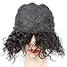 Goldfinch Short Curly Human Hair Wigs with Bangs Kinky Curly Short Wigs for Black Women Machine Made Human Hair Wigs Black Color 8 inches + Wig Cap