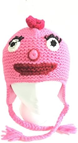 Cartoon Characters Baby Girl and Boy Handmade Knit Wool Winter Hat Fleece Lined With Ear Flaps (Foofa)