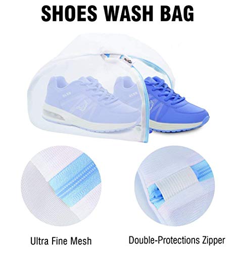 Plusmart Travel Shoe Bags,Transparent Nylon Shoe Washing Bags with Zipper for Men & Women, 6 Pack(4 Shoe Bags & 2 Shoe Washing Bags)