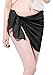 LDDCX Black Chiffon Cover up Swimwear Beach Sarong Pareo Canga Swimsuit Wrap (black)