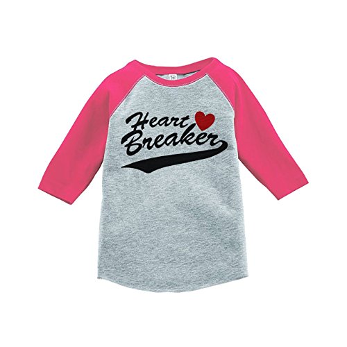 Custom Party Shop Kids Heart Breaker Happy Valentine's Day 5T Pink Raglan