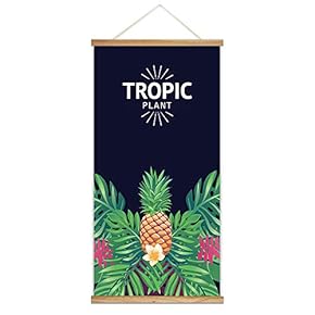 Hanging Poster Wooden Framed Beautiful Leaves Theme Home Wall Canvas Prints Ready to Hang - 18"x36"
