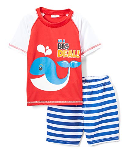 Sweet & Soft Baby Boys 4-Piece Rash Guard and Trunk Swimsuit Set (Infant/Toddler) (Whale, 18 Months)' - Thumbnail 2