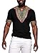 Gtealife Men's African Print Dashiki T-Shirt Tops Blouse (1-Black, XL)