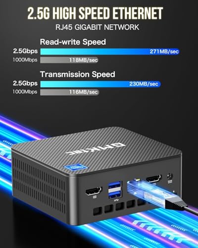 GMKtec Mini PC, G3 PRO Intel Core i3-10110U (Beats 4300U/N150), 16GB DDR4 RAM (Dual Channel) 512GB PCIe M.2 SSD, Desktop Computer 4K Dual HDMI/USB3.2/WiFi 6/BT5.2/2.5GbE for Office, Business