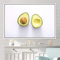 Framed Canvas Wall Art Avocado Citrus Colorful Farmhouse/Country Fruit Group Modern Art Multicolor Photography - 16x24 inches