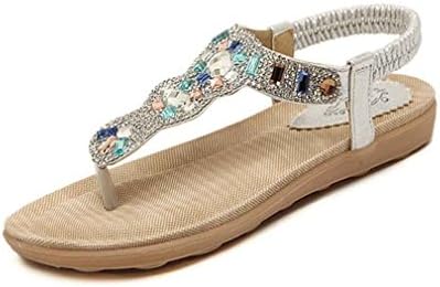 Kolylong Women Bohemia Rainbow Color Sandals, Gladiator Leather Sandals Flats Shoes Pom-Pom Sandals by