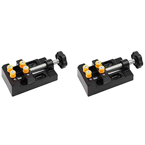 Mini Drill Press Vise, 2 pack Precision Clamp Table Bench Vice for Jewelry Walnut Nuclear Watch Repairing Clip DIY Sculpture Craft Carving Bed Tool