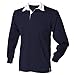 Front Row Mens Long Sleeve Sports Rugby Shirt - XX-Large / Chest 46 - 48in - Navy