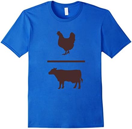 Mens Brown Chicken Brown Cow T-Shirt XL Royal Blue