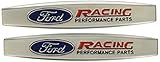 2pcs B322 Car Styling Accessories Chromed Emblem Badge Decal Fender Side Sticker Metal FORD RACING Focus 2 Focus 3 FIESTA F-150 Kuga FUSION ESCAPE EDGE