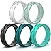 Silicone Wedding Ring/Band Men Women 4 5 Rings Pack- Designed Silicone Rubber Rings - Comfortable Durable Wedding Ring Replacement - Matching Sets - U.S Design Patent (5, Women's Rings Set #4)