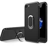 OMAZRA iPhone 7 Case / iPhone 8 Case with 360 Rotating Ring Grip Holder Kickstand & Metal Patch Shock Hybrid Drop Protection Shell and Soft TPU Case for Apple iPhone 8 (2017) / iPhone 7 (2016)