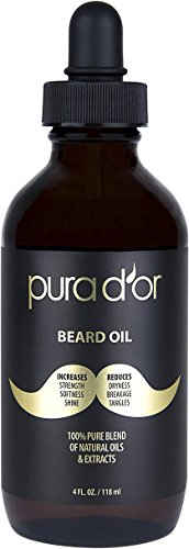 PURA D OR Organic Beard Oil 4oz (VALUE SIZE) 100% Pure & Natural Leave In Conditioner and Softener for Groomed Beard Growth, Mustache, Face and Skin for Men