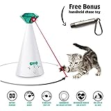 Ruff 'n Ruffus Automatic Laser Cat Toy + Free Bonus 3-in-1 Chase Toy | Interactive Cat Chase Toy | 3 Rotating Modes | Auto Shut-Off | AA Battery Operated | Kitten/Cat Owner's Gift Idea