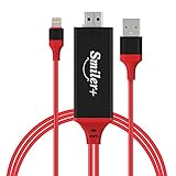 Lightning to HDMI Cable , Smilerplus iPhone to HDMI Cable Adapter 1080P HDTV Digital AV Adapter Cable for iPhone, iPad, iPod, Projector