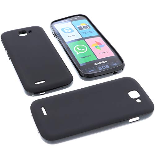 foto-kontor Custodia per cellulari Brondi Amico Smartphone (Non per Amico Smartphone 4G) in Gomma TPU di Colore Nero
