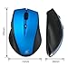 iXCC Wireless Mouse 2.4GHz 1600 DPI 6 Buttons Ergonomic Optical Mouse with Nano USB Receiver for PC, Mac, Netbook, Laptop or More - Blue