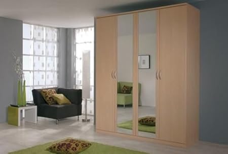 Kent 4 Door Wardrobe With 2 Mirrors Amazon Co Uk Kitchen Home