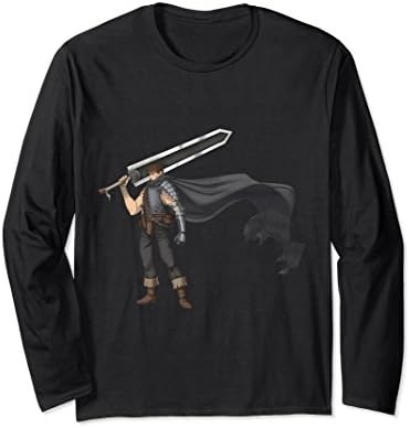 Unisex Berserk Guts Gatsu Long Sleeve T-shirt XL: Black