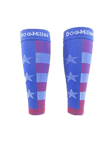Premium Calf Compression Sleeve 1 Pair 20-30mmHg Strong Calf Support Graduated Pressure for Sports Running Muscle Recovery Shin Splints Varicose Veins Doc Miller (Flag, X-Large)