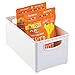 mDesign Kitchen Cabinet and Pantry Storage Organizer Bin - Deep, White