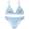 RUUHEE Women Stripe Printing Padded Push up 2 Piece Bikini Sets Swimsuits