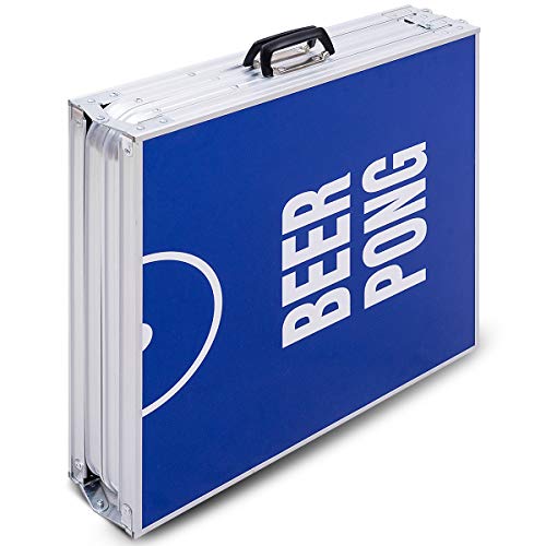 GYMAX Beer Pong Table, 8’ Folding Aluminum Game Party Table (Style C)