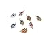 MEIBEADS 20pcs/bag 1319mm Hamsa Evil Eye Bead for Snake Chain Charm for Bracelet Jewelry Making (silver gold red and silver gold blue)