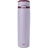 Simple Modern Mesa Loop Water Bottle with Covered Straw and Handle | 24oz Cup Holder Friendly Insulated Stainless Steel Bottles for Travel, Sports and School | Lilac Stone