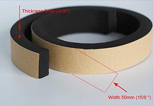 10 Ft (Feet) 3m Foam Seal Tape Self Adhesive Weather Stripping Insulation Foam Neoprene Weather Stripping (3/16 x 15/8 inch) (5mm(Thickness)50mm(Width))
