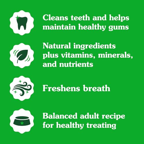 GREENIES Dog Treats Original Teenie Natural Dental Care, (43 Treats) 12oz. Pack | Cleans to gumline, dogs 2-7 kg, vet-recommended, Vitamin E immune support, calcium for bones, natural ingredients, adult dogs