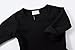 Infant Toddler Baby Girls Dress Pink Ruffle Long Sleeves Cotton (9-12m(80), Black)