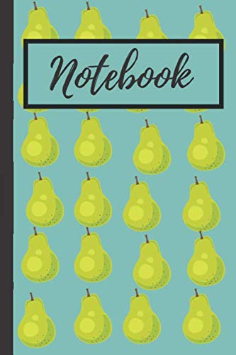 Pear Notebook: Fruit Themed Notebook / Journal (6" x 9") With Pear Pattern Blue And Green Color Theme