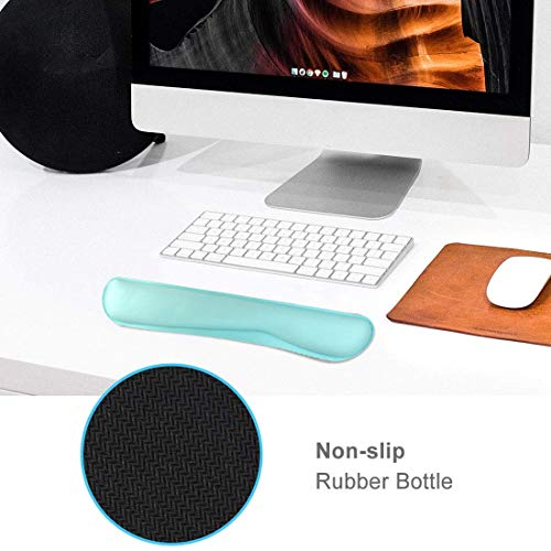 Keyboard Wrist Rest Pad Mouse Pad, Memory Foam, Rest Pads Sets for Comfortable Typing & Wrist Pain Relief, Anti-Slip Rubber Base (Green) - Thumbnail 6