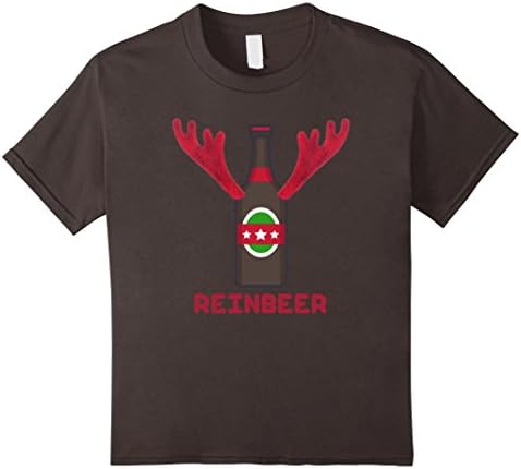 Kids Reinbeer Reindeer Beer T-shirt X-mas Beer Bottle T Shirt 12 Asphalt