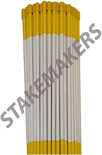 Driveway Markers, Snow Stakes, Plow Stakes, Fiberglass, Multipack, Reflective Tape, 5/16", 1/4" (10, Yellow)