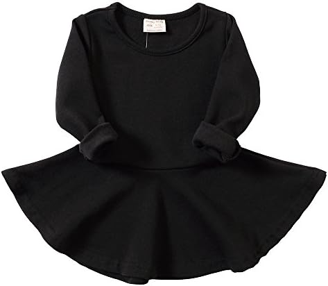 Infant Toddler Baby Girls Dress Pink Ruffle Long Sleeves Cotton