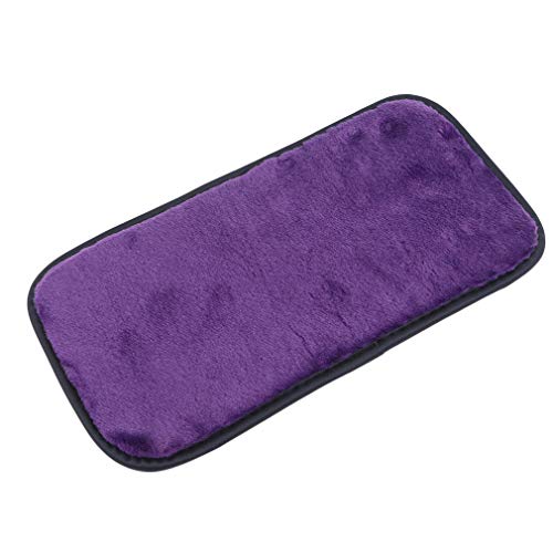 Yunzee 1PCS Luxury Soft Plush Car Center Console Cushion(13.78x 6.69inches) Car Armrest Seat Box Cover Protector for Car Motor Auto Vehicle,Purple
