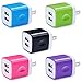5 Pack Wall Charger, HUHUTA Dual Port 2.1A USB Phone Charger Adapter Block Box Replacement for iPhone Xs(max)/Xr/X/8, iPad, Samsung Galaxy S9/S8/Note 9, LG, Pixel, Moto, Google, HTC, and More primary