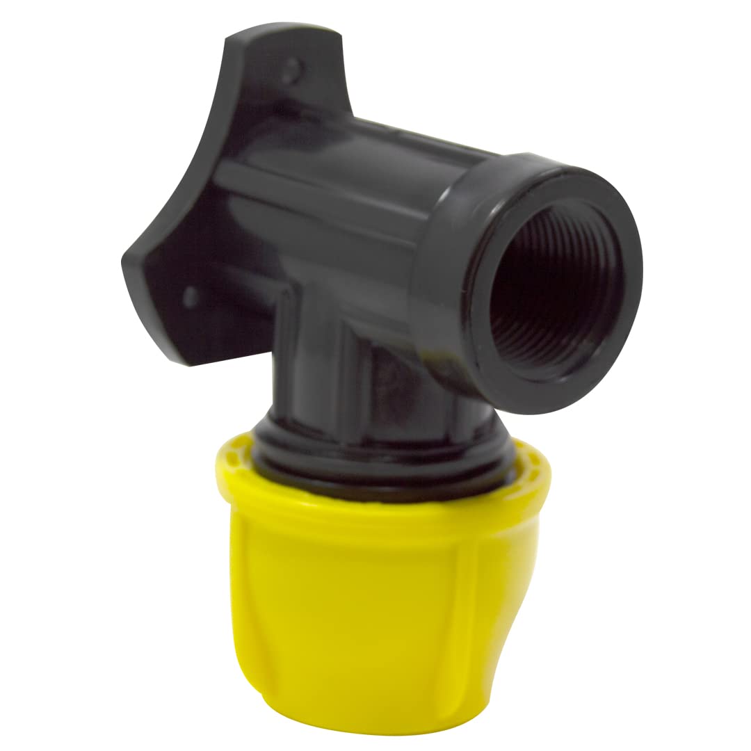 's & m Nozzle Tap Elbow 25 mm x 3/4 – Black and Yellow