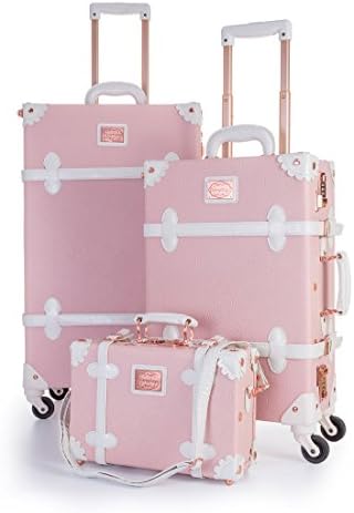 UNIWALKER Vintage Suitcase 3 Piece Luggage Set with Small Carry On