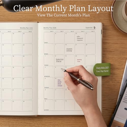 Mljtoyo 2026-2027 Academic Planner A5 Page A Day Planner Soft Cover Organizer Daily Planner July 2025 - June 2026, A5 Daily Planner with Pen, Stickers, Back Pocket, 3