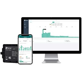 Flume Smart Home Water Monitoring System with WiFi - Water Leak Detector & Water Usage Monitor - 5 Minute Install, No Tools Required - Live Phone ...